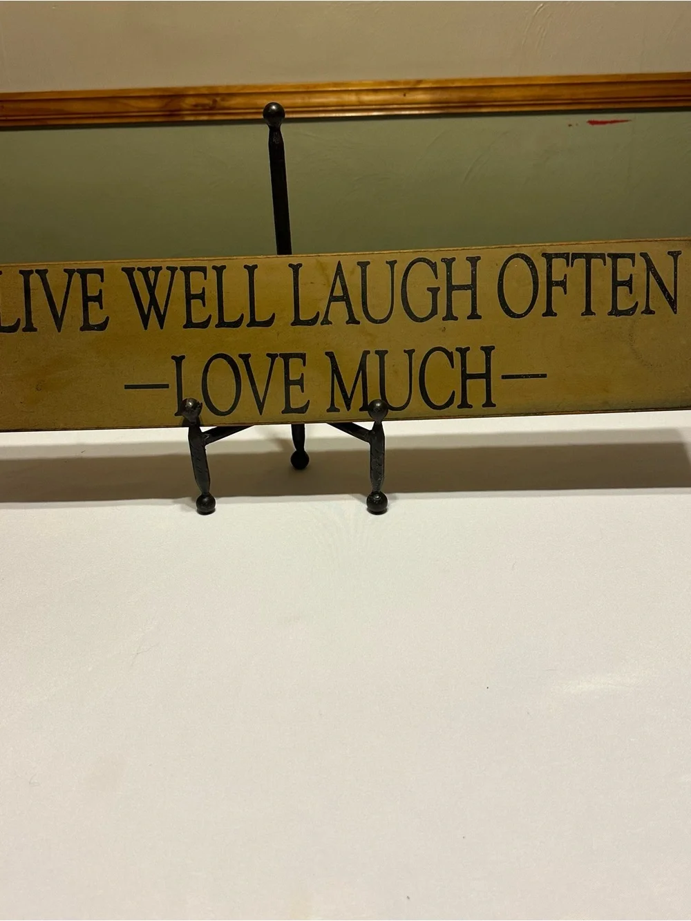 Live Well Laugh Often Love Much Rustic Yellow Wall Sign
